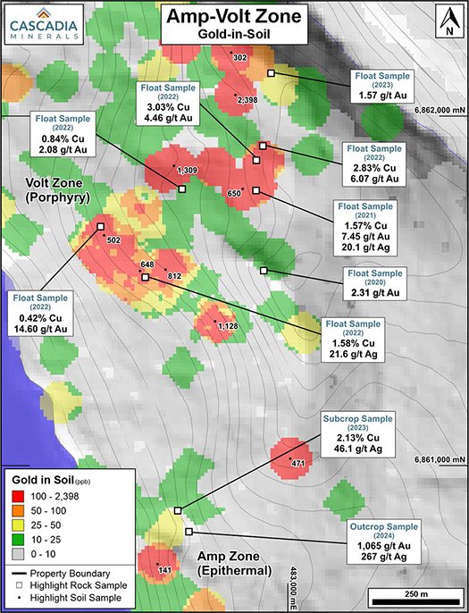 Figure 2 – Amp-Volt Zone Gold-in-Soil